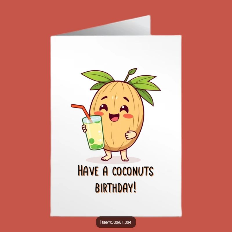 Free Printable Birthday Card: Coconut's Refreshing Gift - Funny Downloadable
