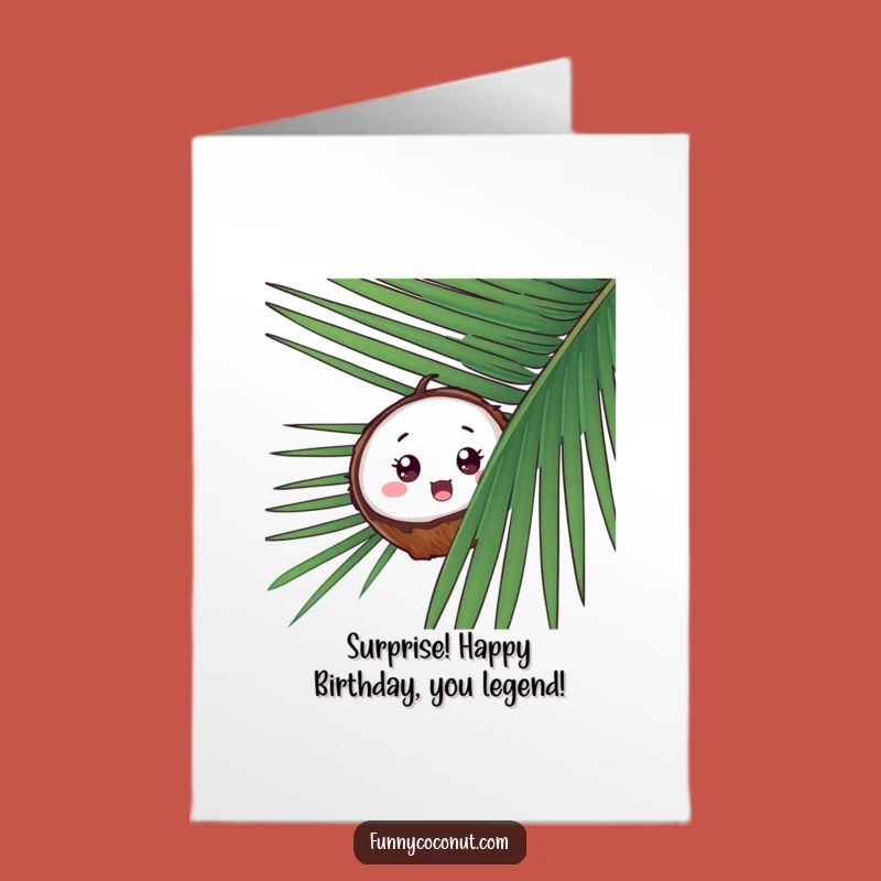 Free Printable Birthday Card: Surprised Coconut Peek-a-Boo Fun!
