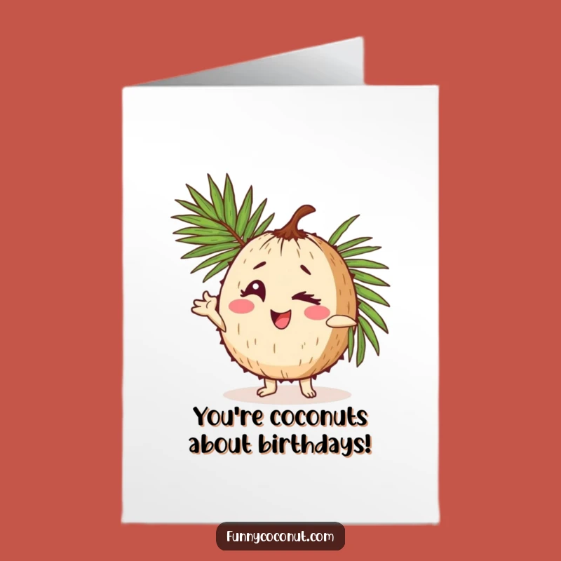 Free Printable Birthday Card: Winking Coconut Cool Vibes Downloadable Gift!
