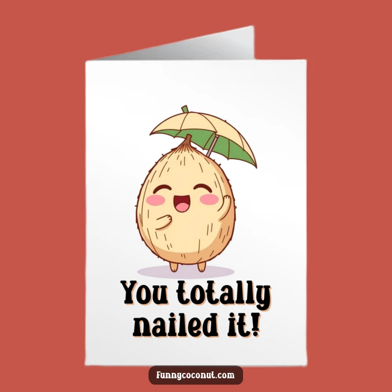 Free Printable Congrats Card: Giggling Coconut Cheers You On Downloadable Gift!