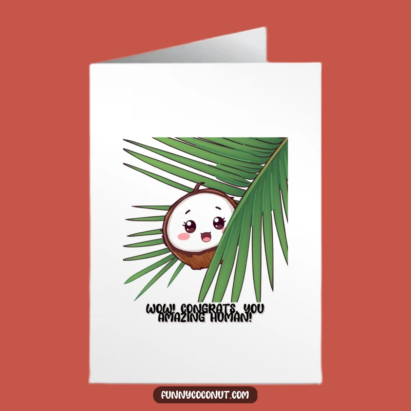 Free Printable Congrats Card: Surprised Coconut Palms, Downloadable Celebration!
