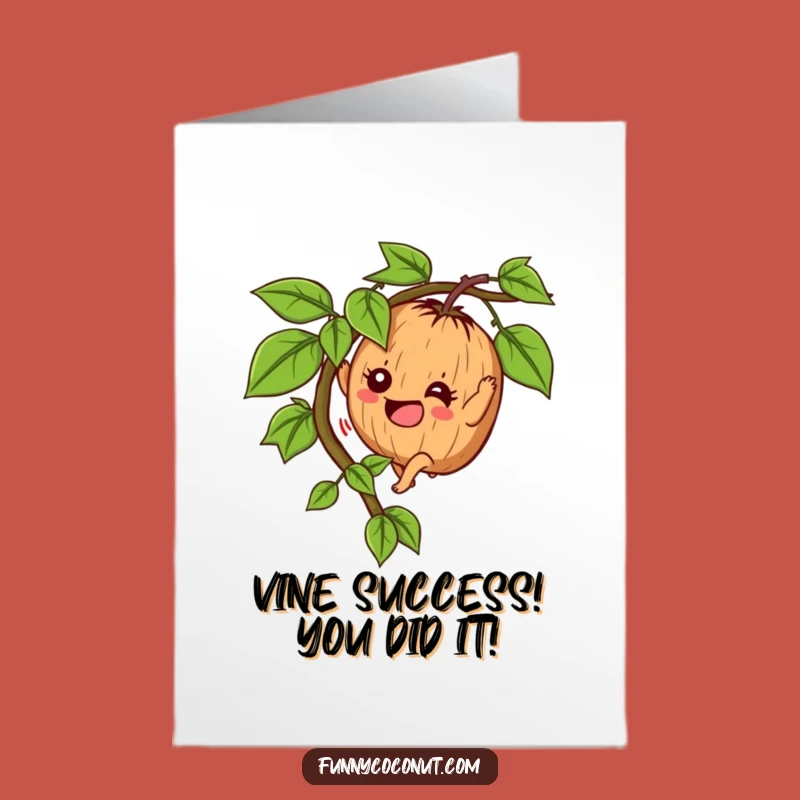 Free Printable Determined Coconut Congrats Card: Funny Downloadable Gift