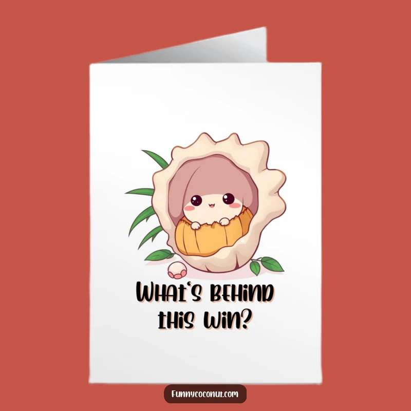 Free Printable Congrats Card: Curious Coconut Peeks, Funny Downloadable Celebration!