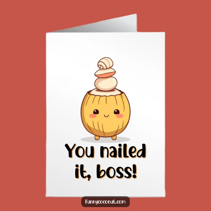 Free Printable Congrats Card: Coconut Balances Shells, Quirky DIY Downloadable