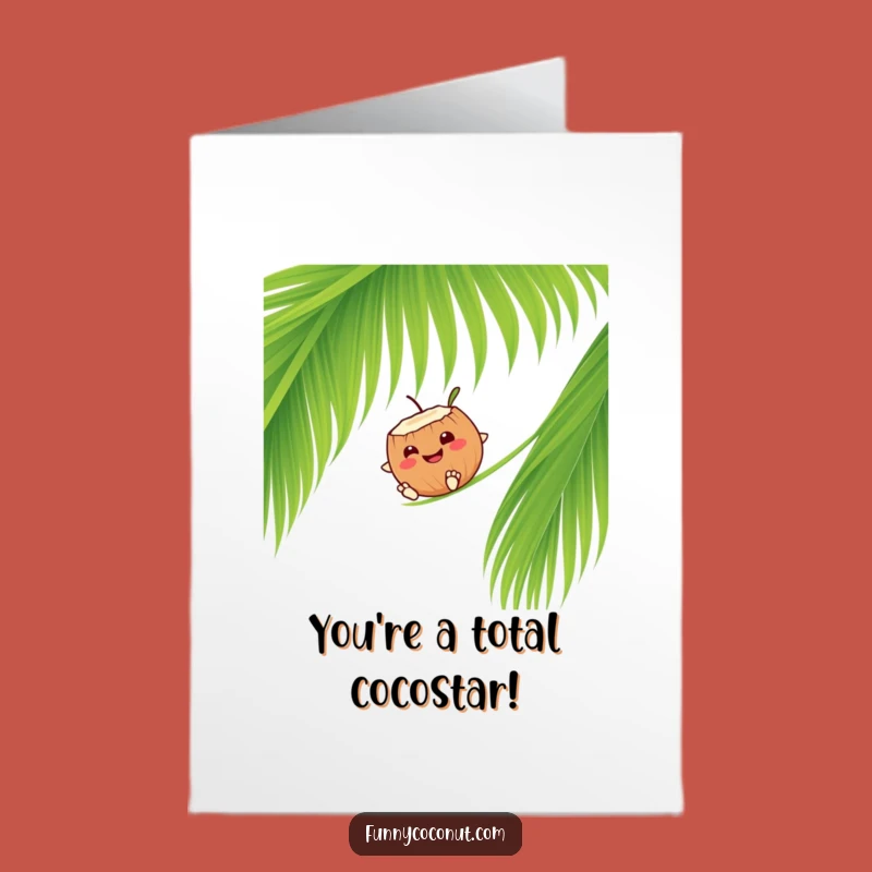 Free Printable Coconut Congrats Card: Sliding to Success! Perfect Funny Downloadable Gift.