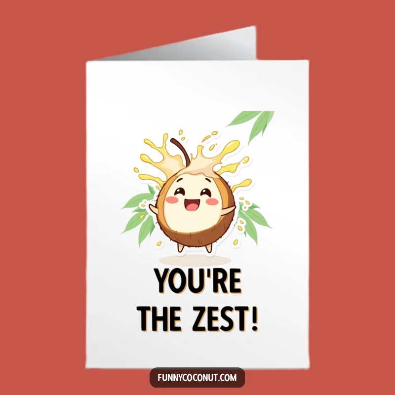 Free Printable Coconut Congratulations Card: Bursting with Juice, Funny Downloadable Gift for Any Occasion