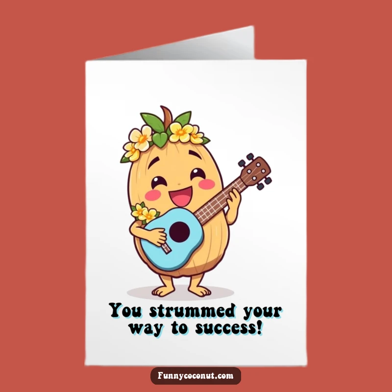 Free Printable Congrats Coconut Card: Ukulele Lei Celebration Downloadable!