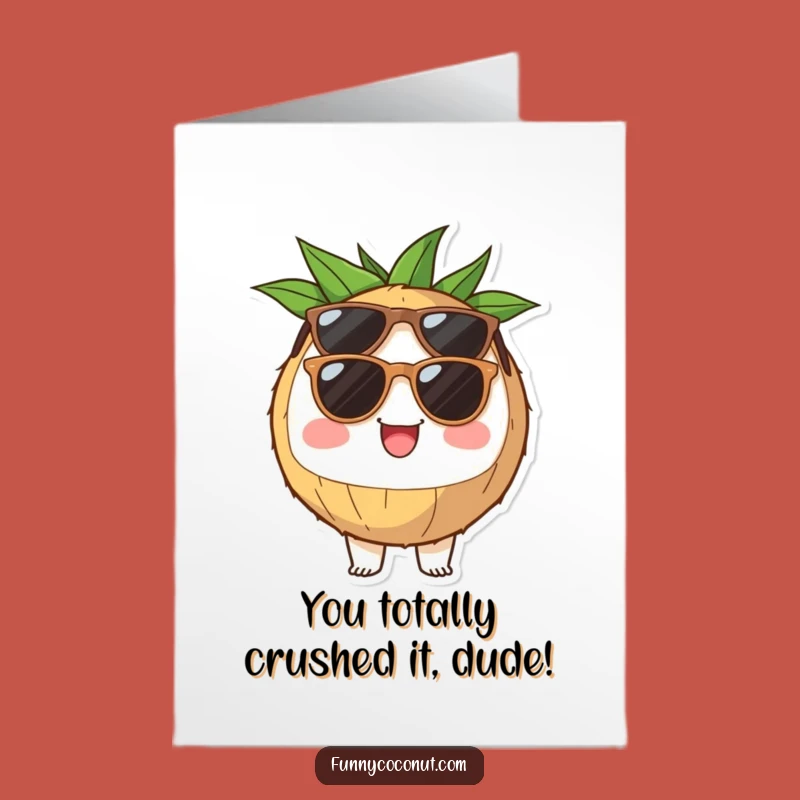 Free Printable Congratulations Card: Sunny Coconut Vibes - Funny Downloadable Gift