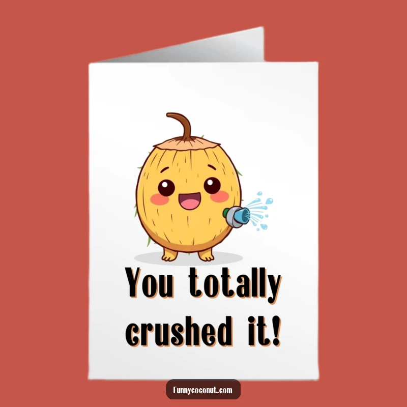 Free Printable Congratulations Card: Spraying Coconut for a Refreshing Success Greeting