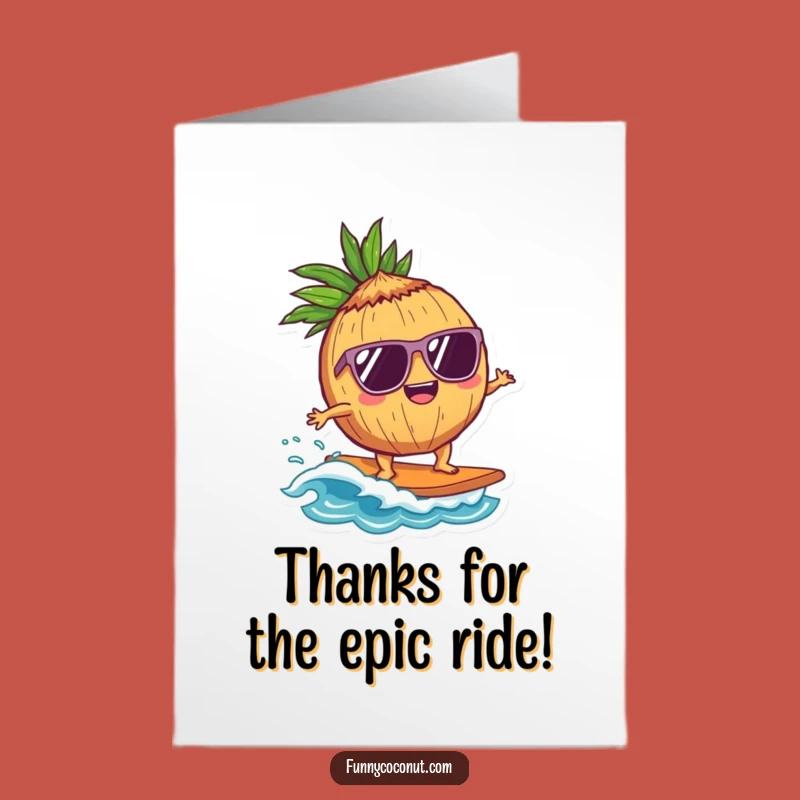 Free Printable Thank You Card: Cool Coconut Surfs for a Hilarious Thanks!