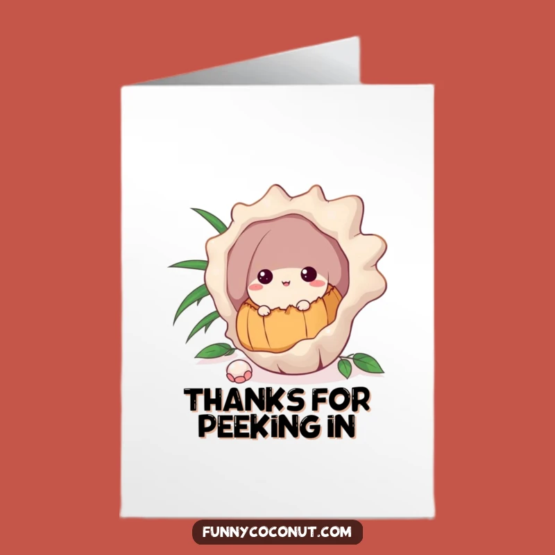 Free Printable Thank You Card: Curious Coconut Peeks, Funny Gratitude Gift!