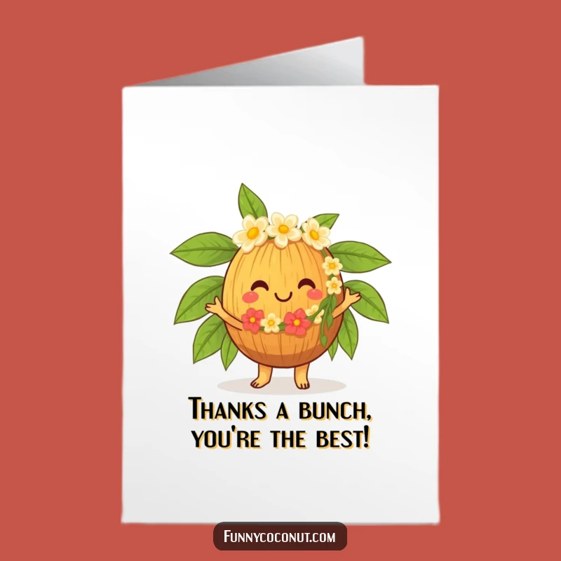 Free Printable Thank You Card: Dancing Coconut Lei Thanks, Downloadable Fun!