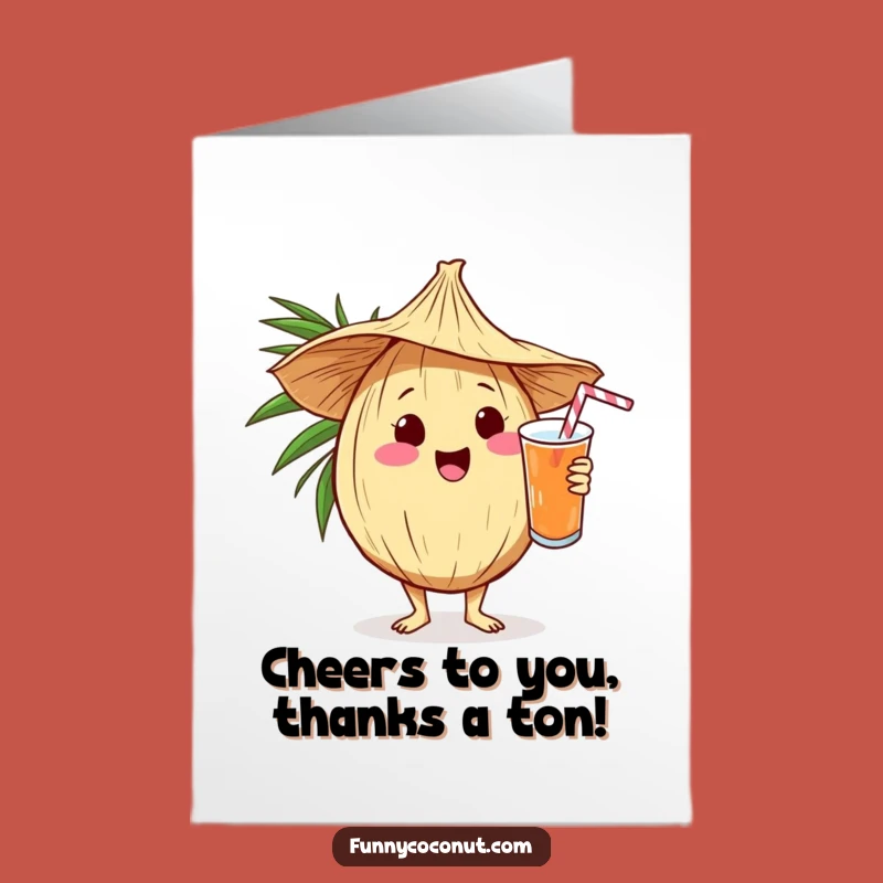 Free Printable Thank You Card: Grateful Coconut Bartender Service - Downloadable