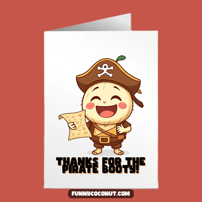 Free Printable Thank You Card: Pirate Coconut Shares Treasure for a Hilarious Thanks!