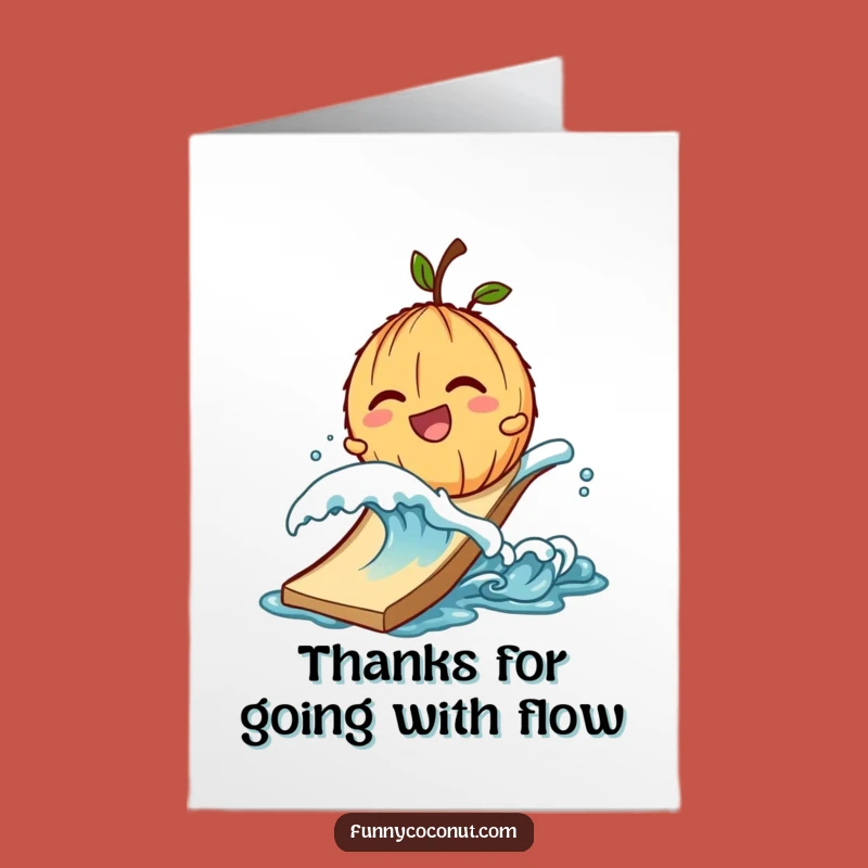 Free Printable Thank You Coconut Card: Wave Slide Gratitude Downloadable Gift!