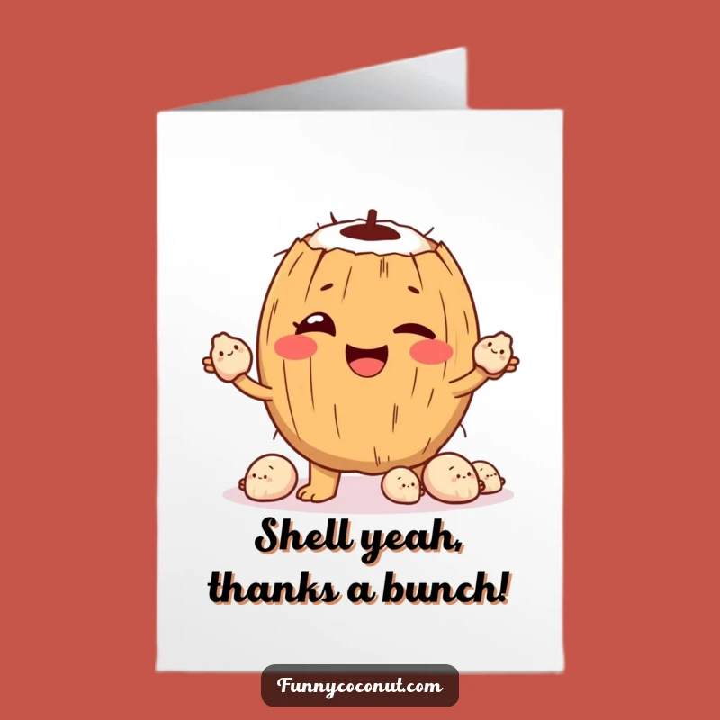 Free Printable Coconut Seashell Thank You Card - Downloadable DIY Gratitude