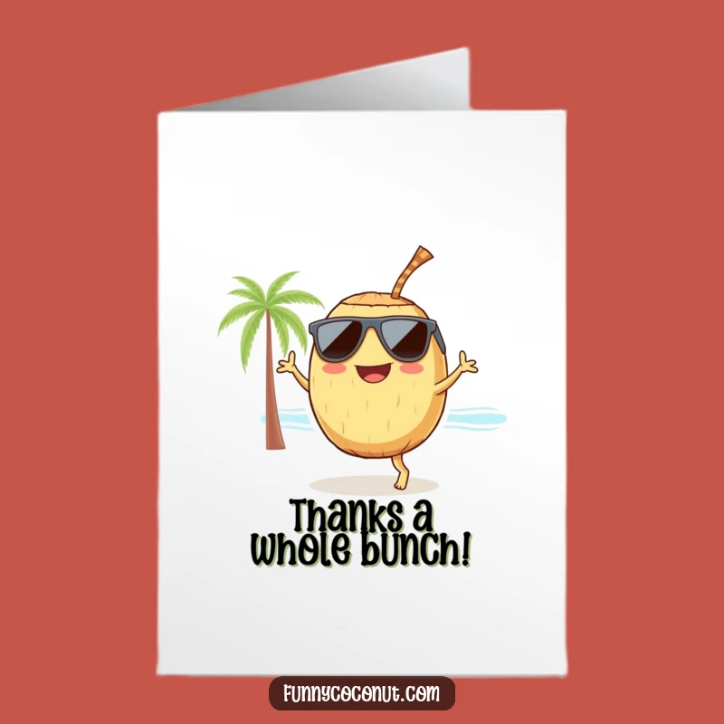 Free Printable Thank You Card: Dancing Coconut Expresses Gratitude, Funny Downloadable Gift