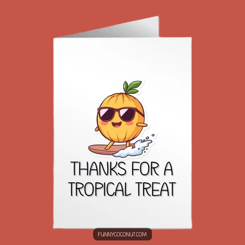 Free Printable Thank You Card: Surfing Coconut Thanks, Amusing Downloadable Gift