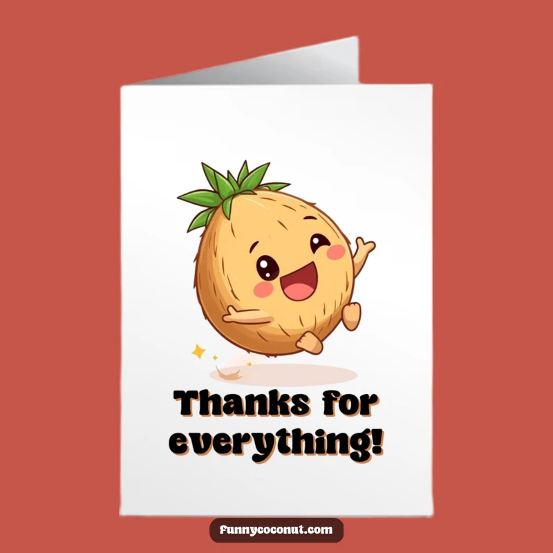 Free Printable Coconut Thank You Card: Funny Downloadable Gift for Rolling Gratitude