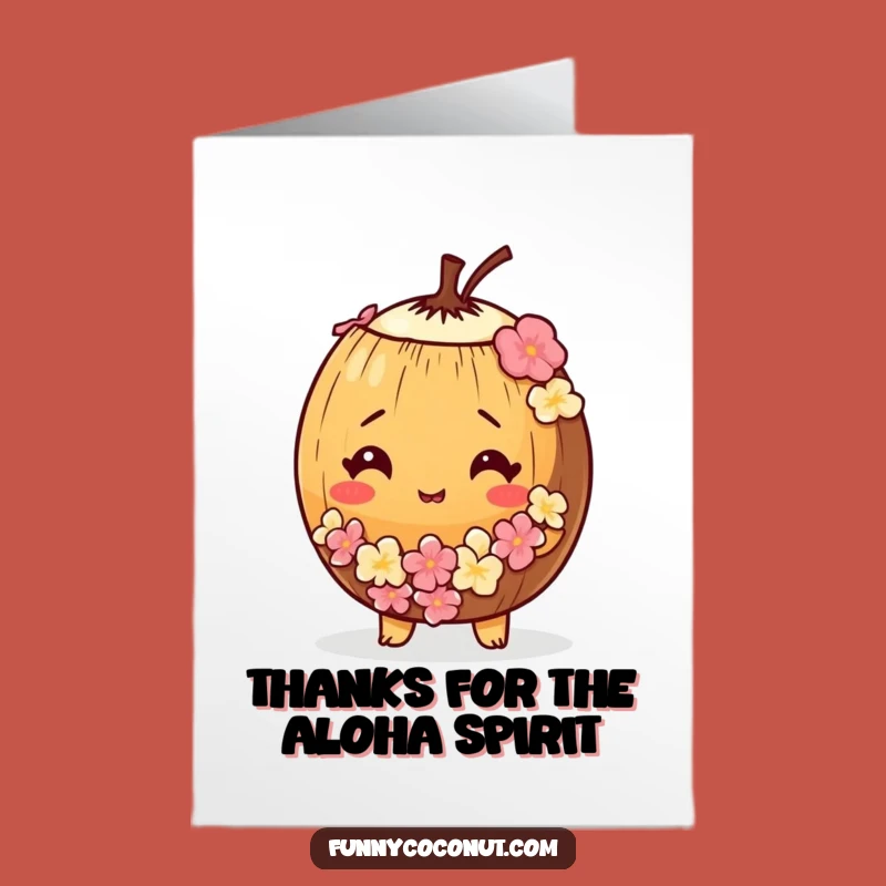 Free Printable Bewildered Coconut Thank You Card: Funny Lei Downloadable Gift