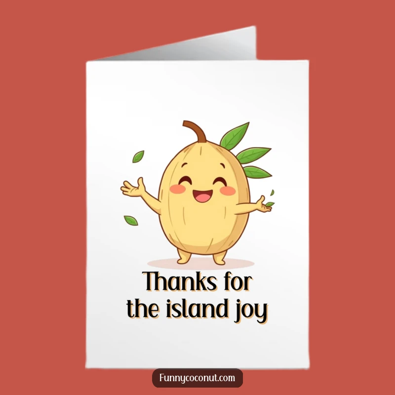 Free Printable Thank You Card: Juggling Coconut Thanks, Amusing Downloadable Gift