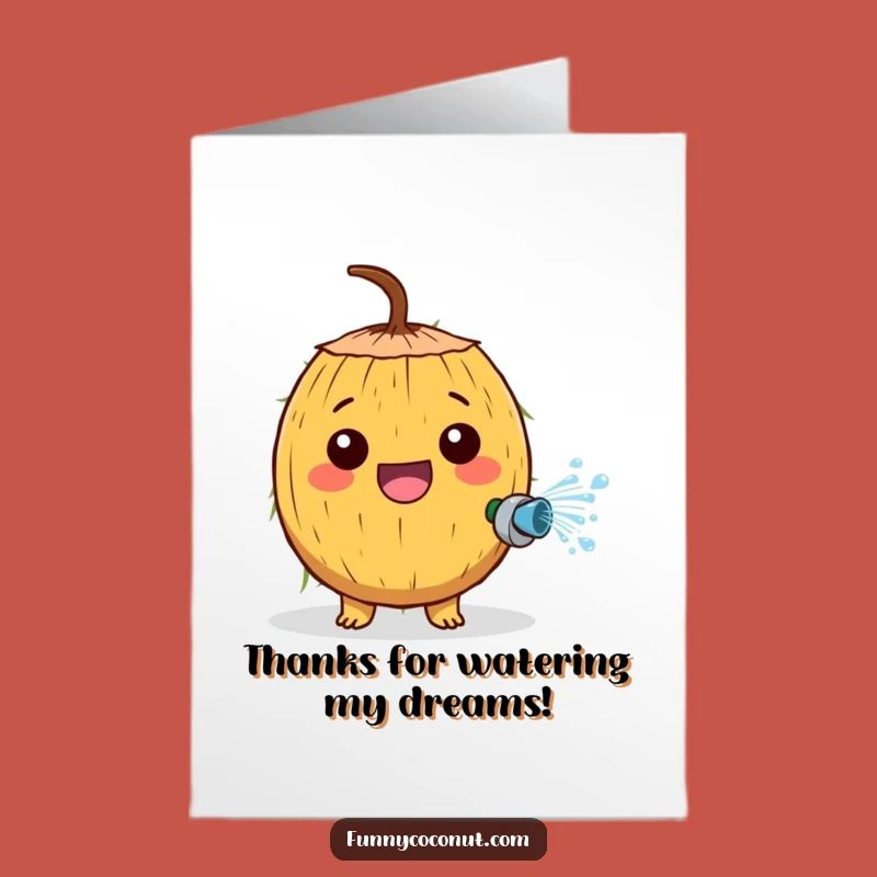 Free Printable Thank You Card: Spraying Coconut for a Refreshing Gratitude Greeting