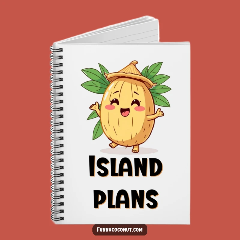 Funny Coconut Jig Notebook: Jot Down Ideas with a Dancing Straw Hat Character