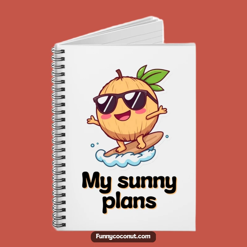 Funny Coconut Surfer Notebook: Jot Down Ideas with Tropical Fun