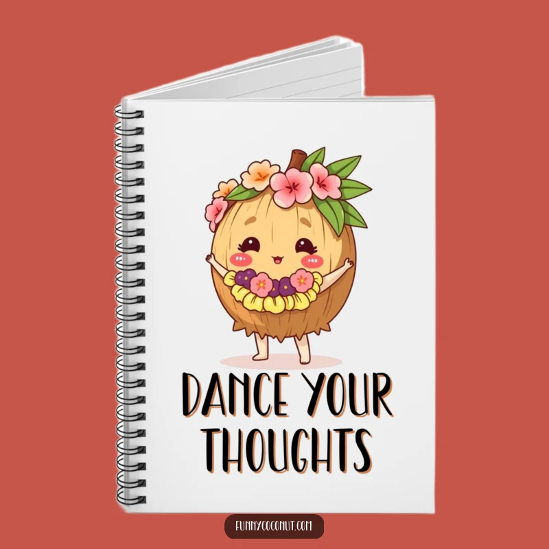 Funny Hula Coconut Notebook - Journal Your Tropical Ideas
