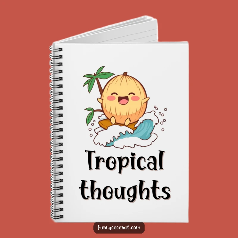Funny Laughing Coconut Notebook: Jot Down Sunny Thoughts
