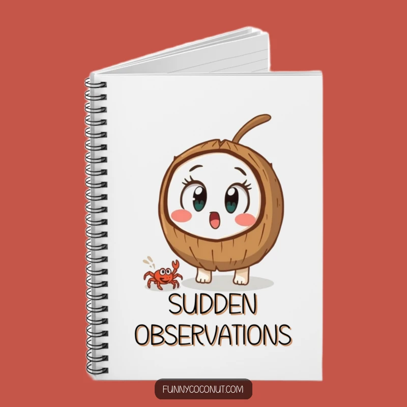 Funny Surprised Coconut Notebook: Capture Your Thoughts with Wide-Eyed Humor Gift