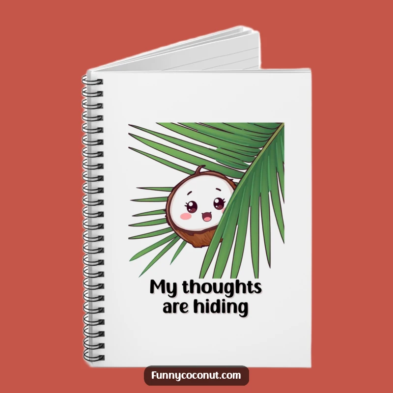 Funny Surprised Coconut Notebook, Tropical Notes, Hilarious Gift for Ideas