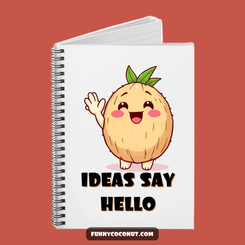 Funny Happy Coconut Notebook - Journal Greetings, Tropical Wave, Perfect Humorous Gift
