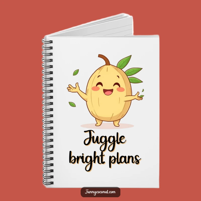 Funny Juggling Coconut Notebook: Jot Down Ideas with a Happy Juggler