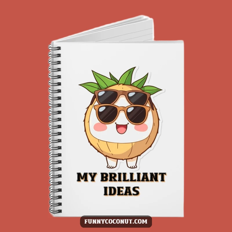 Funny Coconut Sunglasses Notebook: Jot Down Ideas with Tropical Cheer