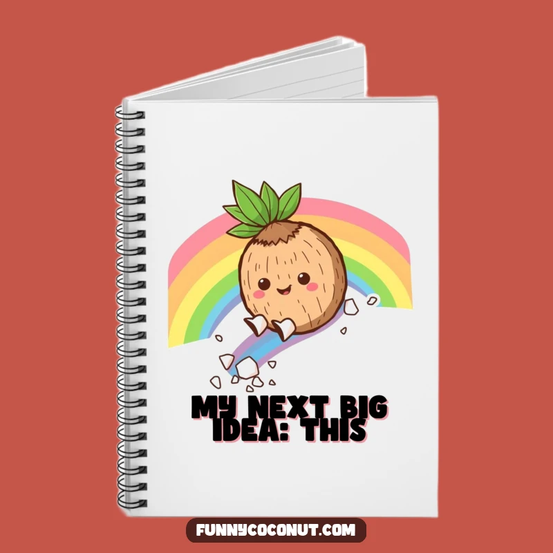 Funny Coconut Rainbow Slide Notebook: Jot Down Ideas with Tropical Whimsy Gift