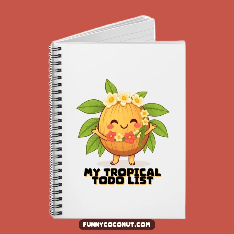 Funny Hula Coconut Notebook, Tropical Journal, Hilarious Gift for Notes