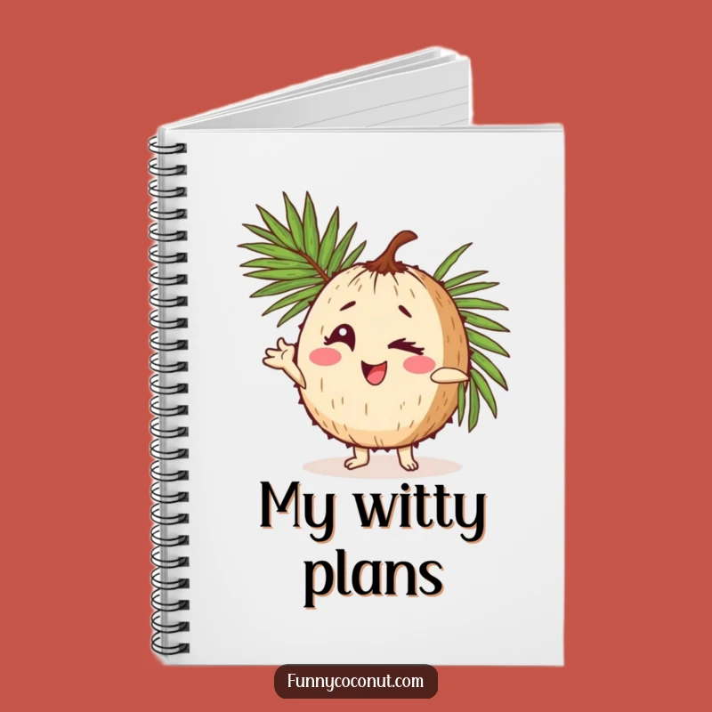 Funny Coconut Pose Notebook: Winking Character Journal, Perfect Stationery Gift