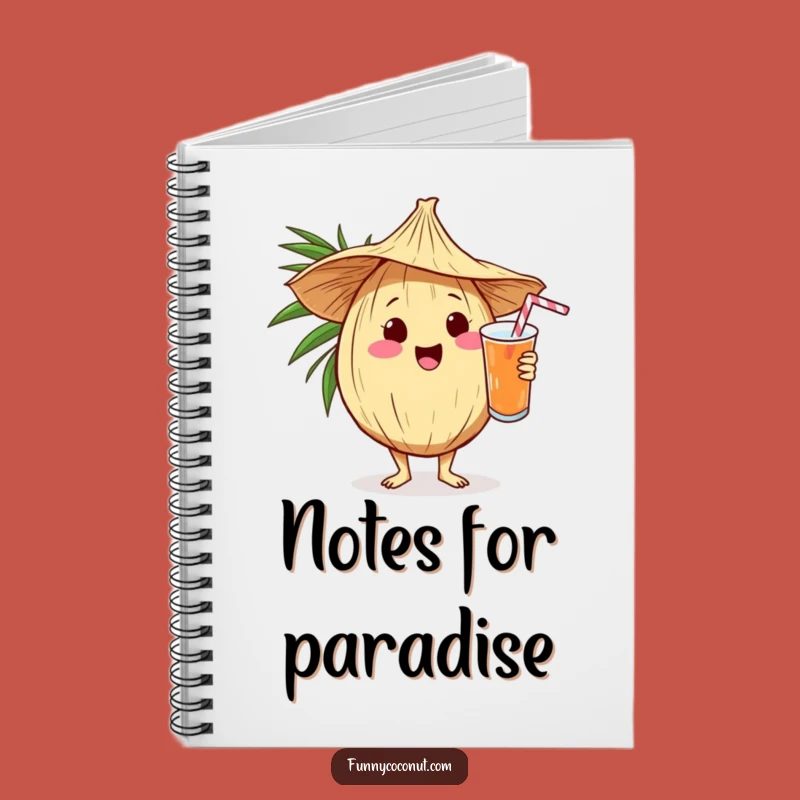Funny Kawaii Coconut Serving Drink Notebook - Tropical Ideas Journal Gift