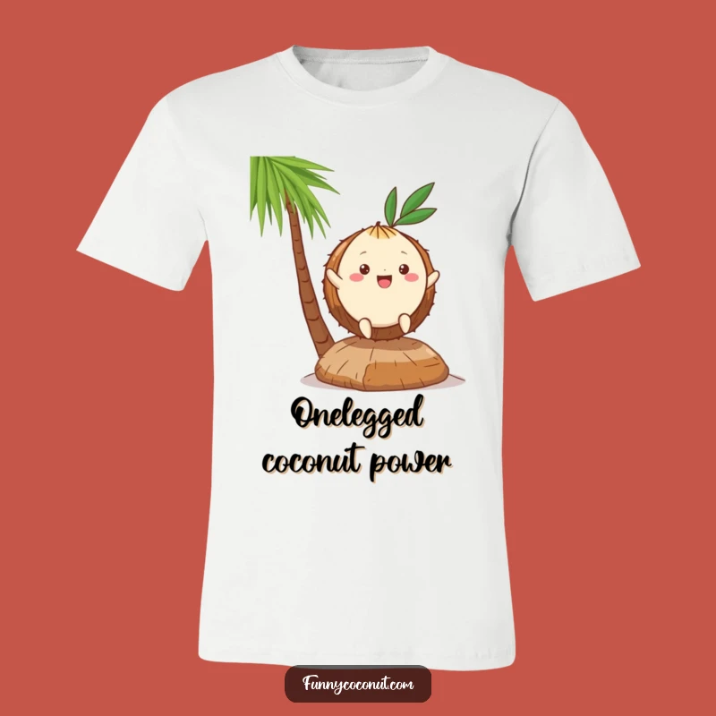 Funny Kawaii Coconut Hop T-Shirt - Cute Tropical Character, Great Funny Gift!