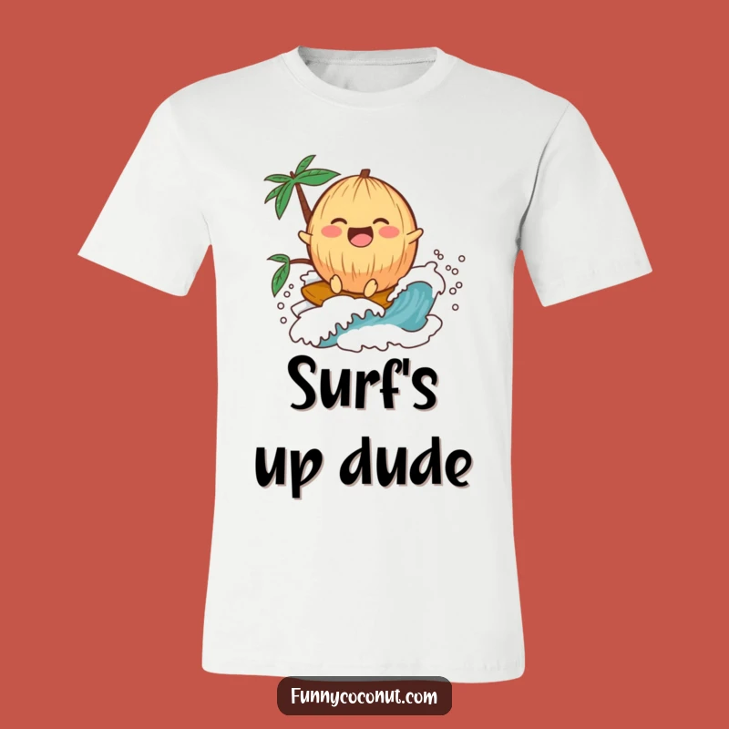 Funny Laughing Coconut T-Shirt: Surf's Up for Joyful Vibes