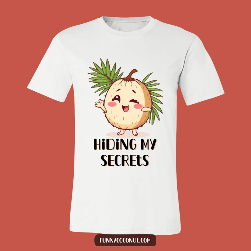 Funny Coconut Pose T-Shirt: Winking Character Fun, Perfect Humorous Gift