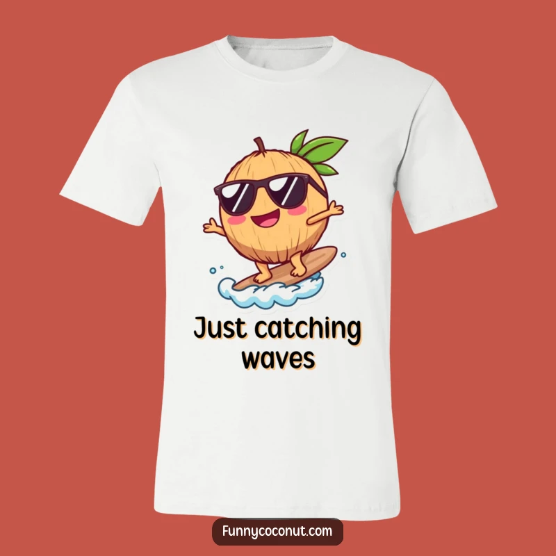 Funny Coconut Surfer T-Shirt: Cool & Casual Beach Vibes Apparel