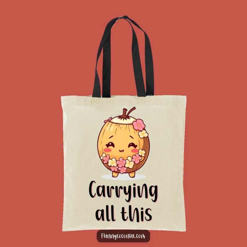 Funny Coconut Tote Bag: Carry Your Bewilderment with Humor