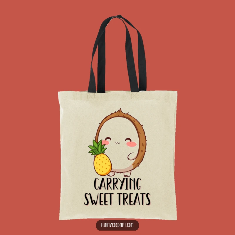 Funny Coconut Pineapple Tote Bag: Carry Sweetness & Humor, Eco-Friendly