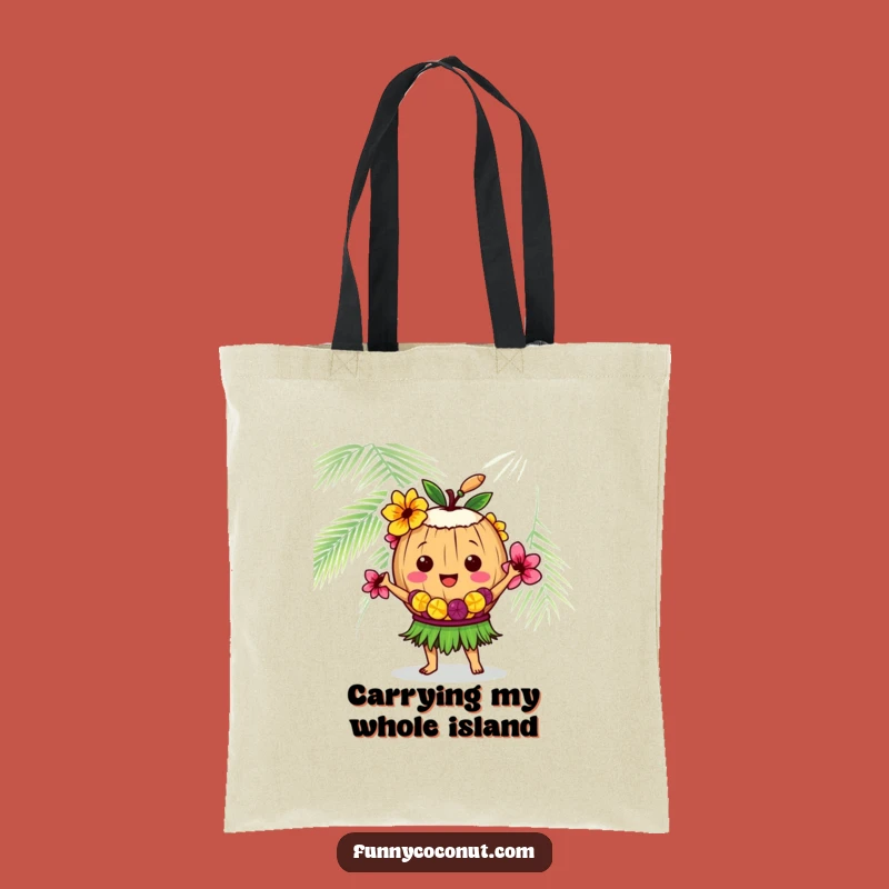 Funny Coconut Hula Dancer Tote Bag: Carry Your Essentials with Island Flair Gift
