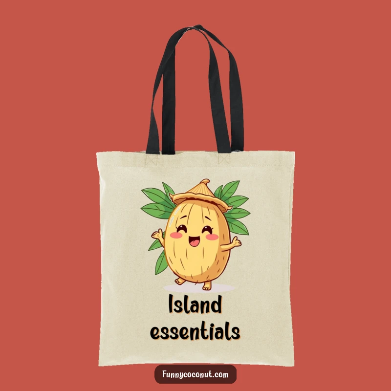 Funny Coconut Jig Tote Bag: Carry Your Style with a Dancing Straw Hat Character