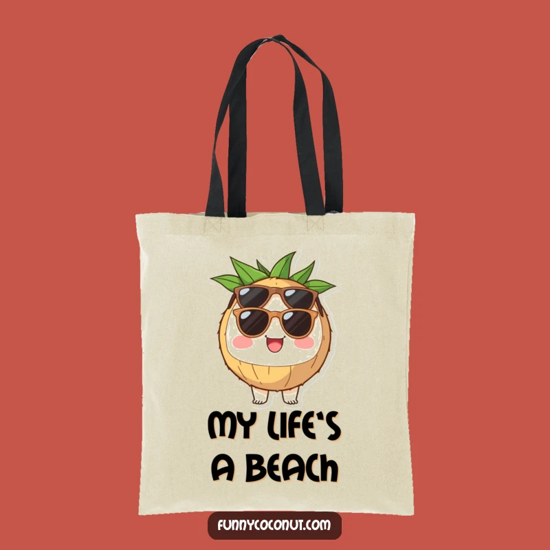Funny Coconut Sunglasses Tote Bag: Carry Your Essentials with Tropical Cheer