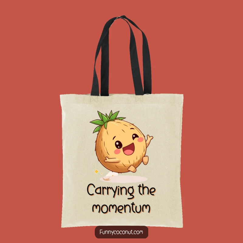 Funny Coconut Tote Bag: Playful Roll, Eco-Friendly Funny Gift