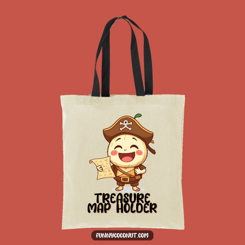 Funny Pirate Coconut Tote Bag: Laughing Character, Treasure Hunter, Hilarious Gift!